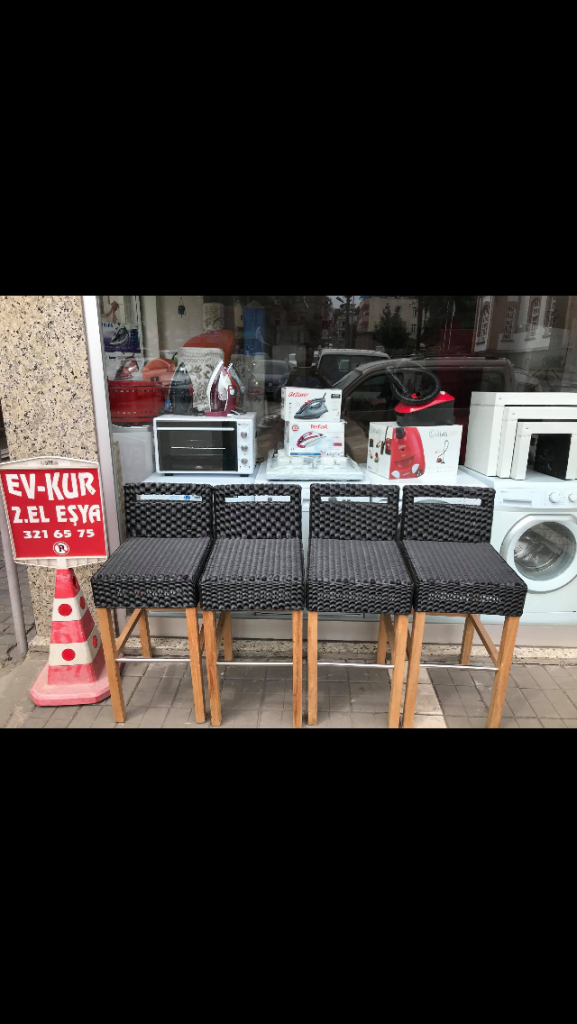 Rattan Hasır Bar Sandalyesi